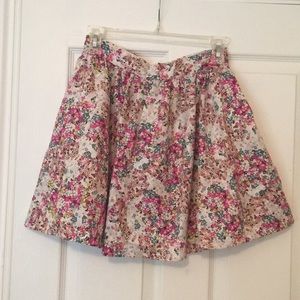 Skater style floral mini skirt
